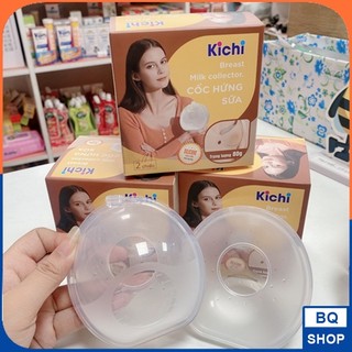 Hộp 2 Cốc hứng sữa Kichilachi, cốc đựng sữa chống tràn chất liệu silicon an toàn BQSHOP2016