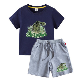 Bộ áo thun cộc tay quần short quần đùi The Hulk Khổng lồ xanh trẻ em