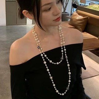 Dây chuyền ngọc cao cấp đính hoa mặc váy áo dài cực sang - KOLS 527