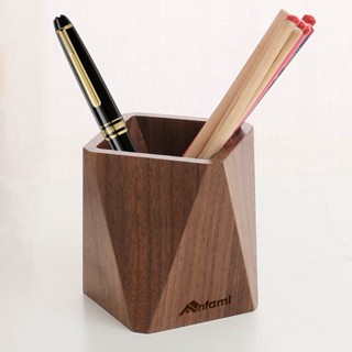Ống cắm bút để bàn bằng gỗ (PH01), kiểu dáng hiện đại phong cách nội thất Bauhaus | Hộp đựng bút trang trí làm Quà tặng