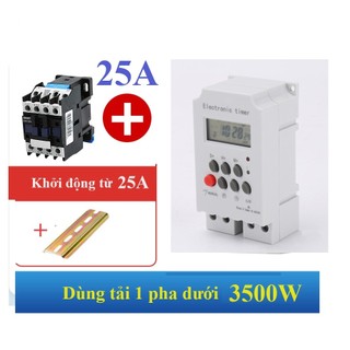 Hẹn giờ tưới tiêu điện tử 30A - Công tắc hẹn giờ KG316-II + khởi động từ công suất lớn