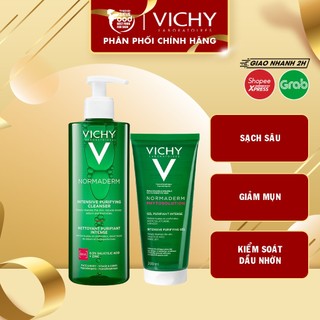 Gel Rửa Mặt Cho Da Dầu Mụn Làm Sạch Sâu, Giảm Nhờn Vichy Normaderm Phytosolution Intensive Purifying Gel