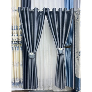  1 Tấm Gấm trơn màu xám đậm 3 lớp dày rèm cản nắng cản sáng cản nhiệt cản lạnh rèm cửa sổ cửa chính cửa đi rèm trang trí 