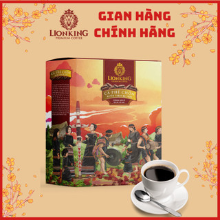 Hộp Quà Cà Phê Chồn Rang Xay Huyền Thoại Bá Tước Premium - LION KING - Tặng bộ Phin Gốm Sứ Bát Tràng Cao Cấp  (1250G)