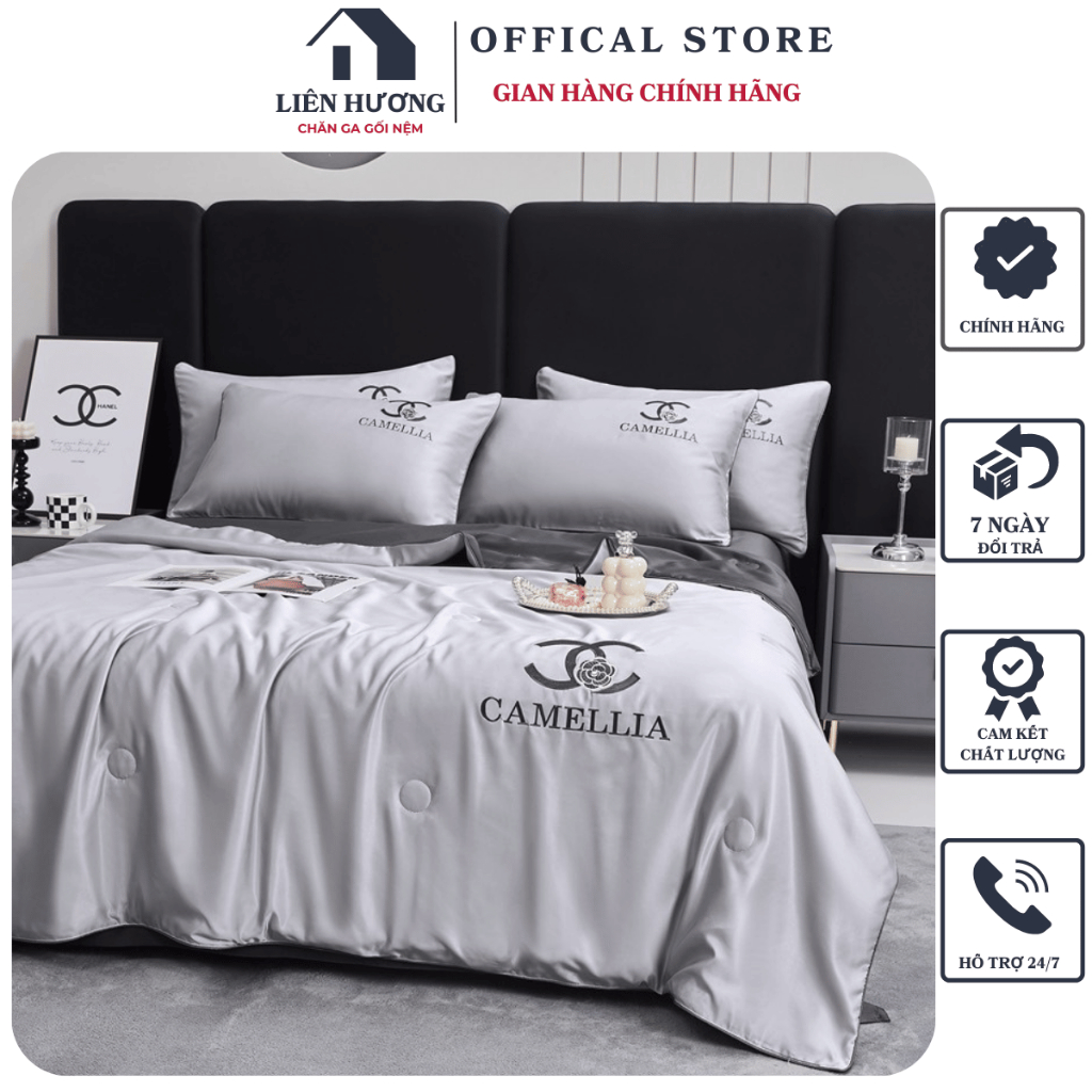 Bộ chăn ga gối phi lụa mềm mịn,chất liệu phi lụa bóng nhẹ, chăn đã có ruột bông sẵn sét 4 món, sẵn h