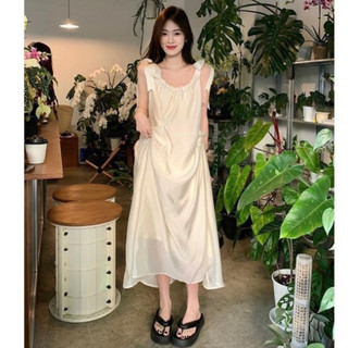 Váy Maxi Tơ 2 Lớp Buộc Nơ Siêu Xinh, Đầm Maxi Đi Biển Dáng Dài C30
