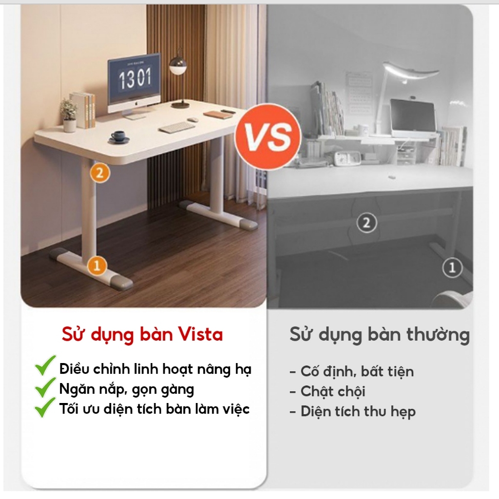 Bàn Tăng Chỉnh Độ Cao - Bàn Làm Việc Thông Minh Tuỳ Chỉnh Độ Cao Mặt Bàn Bằng Gỗ Khung Kim Loại Chịu Lực | BigBuy360 - bigbuy360.vn
