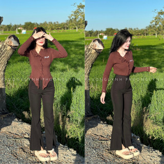 Áo kiểu nữ tay dài , áo cadigan rách tua tua , áo tay dài rách chất len dày dặn PLA258-SHOP PHUONG LYNH