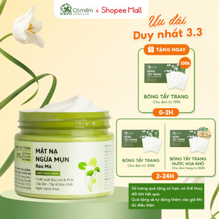 Mặt Nạ Đất Sét Ngừa Mụn Rau Má Cho Da Mụn Da Dầu Nhạy Cảm Cỏ Mềm 60g