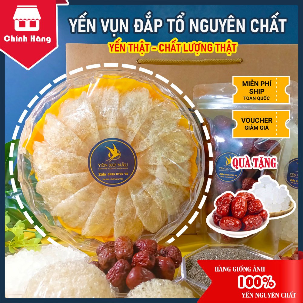 100Gr Tổ Yến Vụn Tổ Tinh Chế Nguyên Chất - Quà Tặng Táo Đỏ + Đường Phèn - Yến Xứ Nẫu - Yến Bình Định