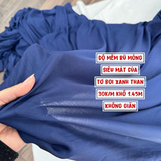 Vải TƠ BOI XANH THAN MÁT RƯỢI 30k/m khổ 1.5m không giãn