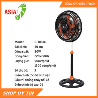 Quạt đứng bán công nghiệp asia turbo dtb1601 đen - 80w - sải cánh 40cm