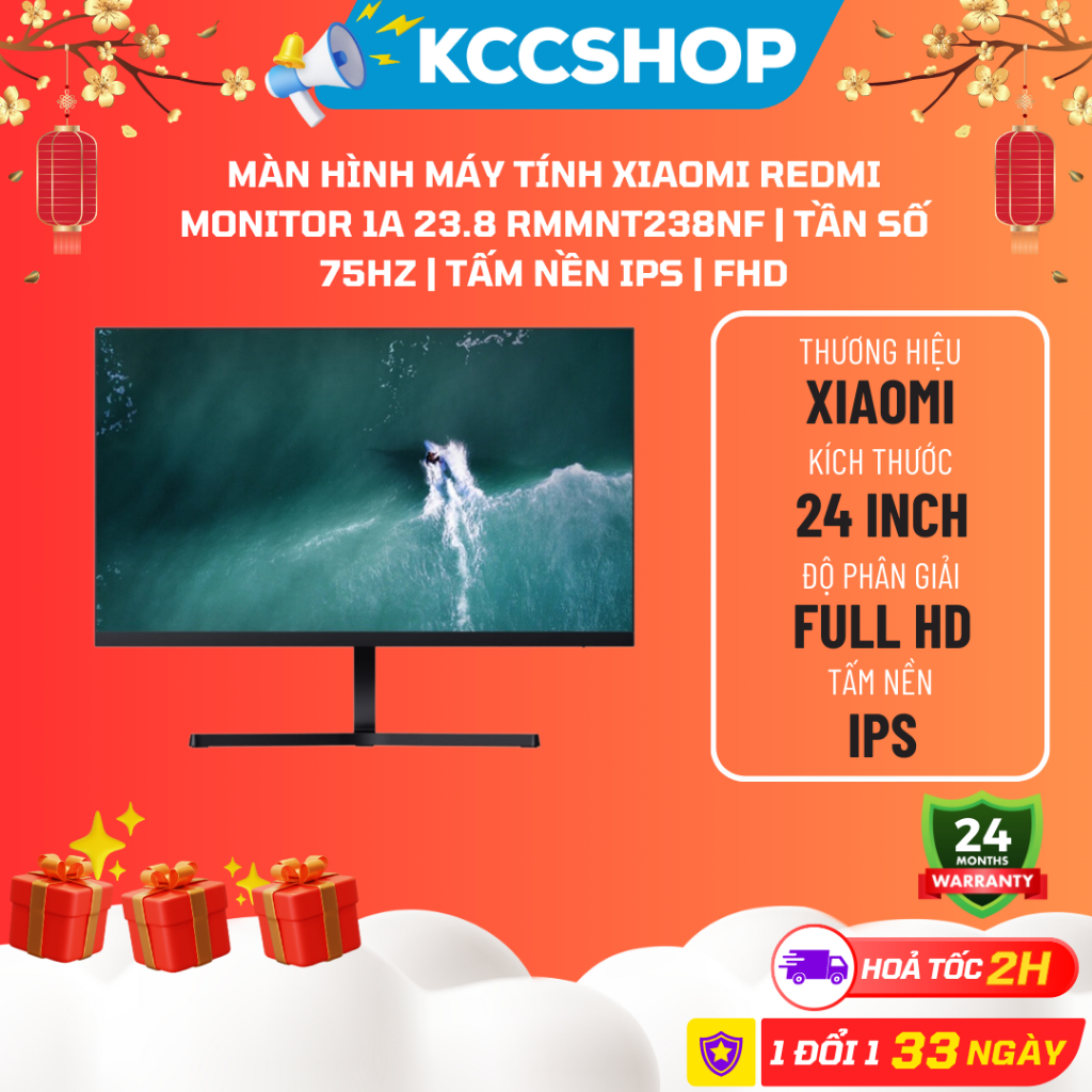 Màn Hình Máy Tính Xiaomi Redmi Monitor 1A 23.8 Phiên Bản 2023 204 | Tần số 100Hz | Tấm nền IPS | FHD | Bảo hành 24 tháng