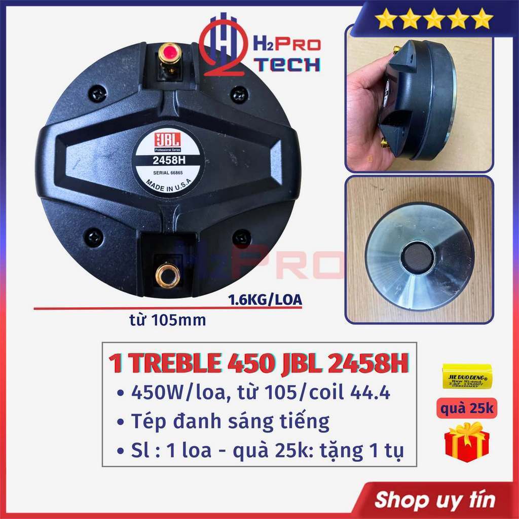 Củ Loa Treble 450 JBL 2458H 450W ( Giá 1 Cái ), Loa Tép Kèn Rời 450 Coil Titan 44.4 - Cao Cấp-Tiếng Sáng - H2Pro Tech