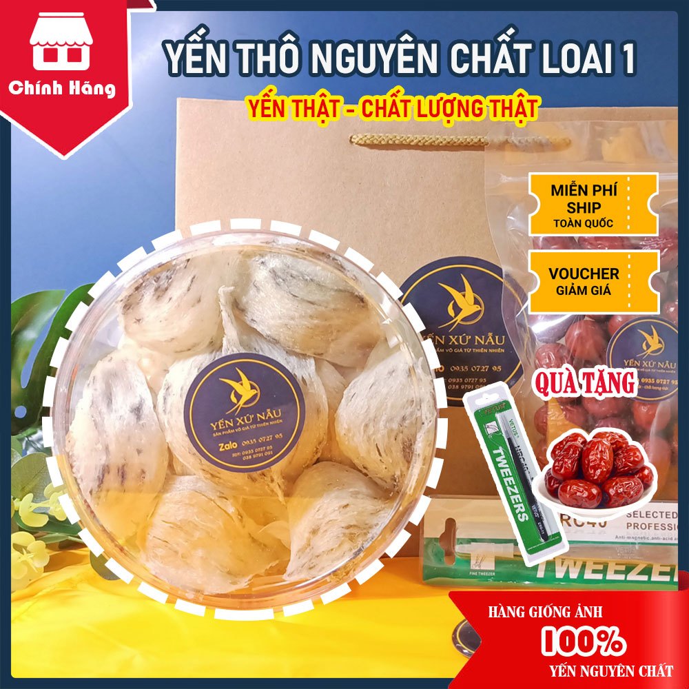 100Gr Tổ Yến Thô Nguyên Chất Ít Lông - Quà tặng Táo Đỏ + Nhíp nhặt lông chuyên dụng - Yến Xứ Nẫu