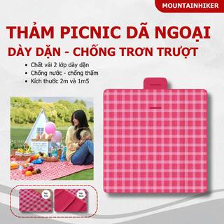 Thảm picnic chống thấm họa tiết caro cao cấp - thảm dã ngoại, du lịch khổ rộng