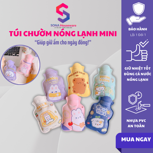 Túi chườm nóng lạnh mini Sonahouse giữ ấm cơ thể chườm bụng kinh