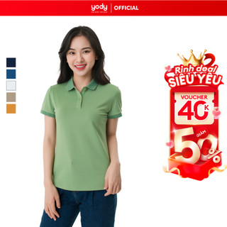 Áo polo nữ YODY chất liệu coolmax phối bo nhiều màu - APN5320