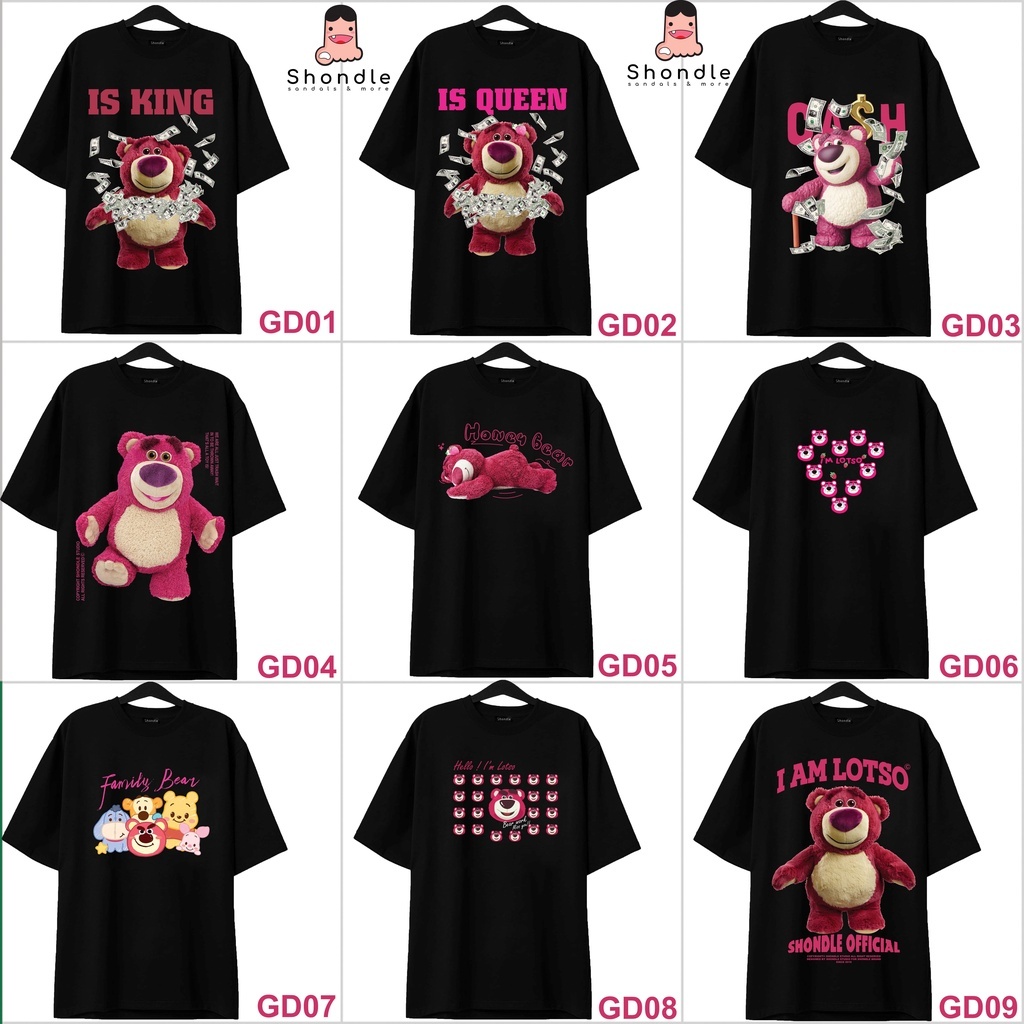 Áo thun nữ GẤU DÂU LOSTO - Áo phông nữ form rộng cổ tròn vải cotton khô phong cách streetwear hot trend brand KMG