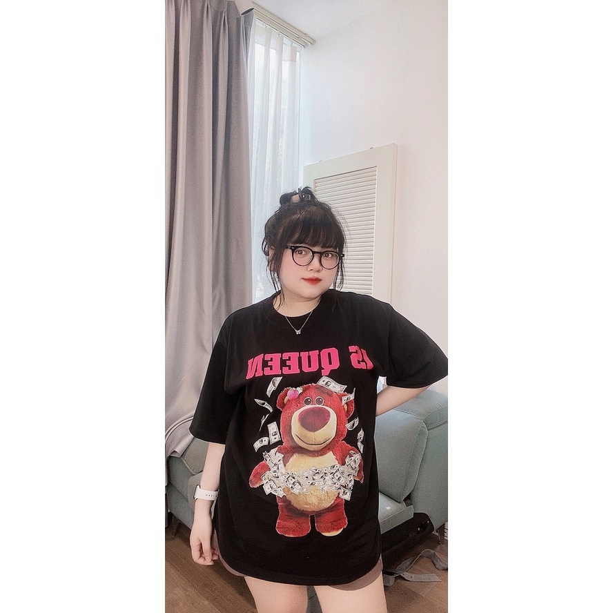 Áo thun nữ GẤU DÂU LOSTO - Áo phông nữ form rộng cổ tròn vải cotton khô phong cách streetwear hot trend brand KMG