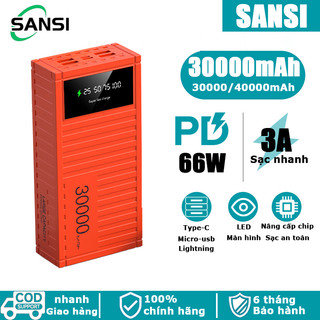 Sạc pin dự phòng nhanh 40000mAh, 4 cổng sạc đầu vào 2cổng USB sạc nhanh, 66W Sạc nhanh, hiển thị dung lượng kỹ thuật số