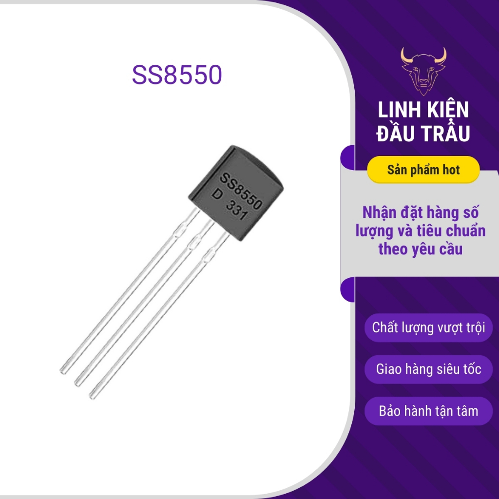 S8550 S8550 PNP Transistor 1.5A/0.7A 25V SOT-23/TO-92 Linh Kiện Đầu Trâu
