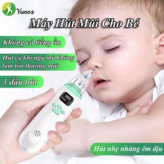 Yunos máy hút mũi cho bé sơ sinh cao cấp dụng cụ làm sạch mũi bằng điện êm dịu an toàn cho trẻ máy hút đờm 3 cấp lực hút