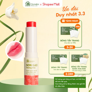 Son Dưỡng Môi Có Màu Gạo Hương Dâu Mềm Môi Chống Khô Nẻ Cỏ Mềm 3,6g