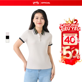 Áo Polo Nữ Yody chất liệu Polyester dệt sợi cafe tổ ong thấm hút khử mùi mồ hôi, thoải mái mềm mịn với làn da APN7122