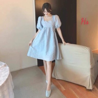 Váy xốp bồng bềnh nơ lưng tay bồng điêu đẹp tiểu thư phù hợp mọi vóc dáng, đầm hàn quốc, đầm nữ