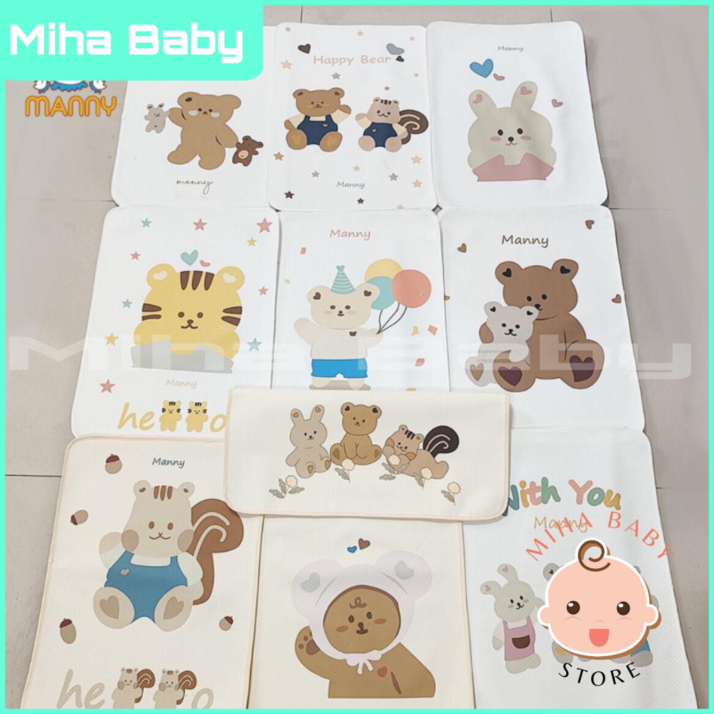 TẤM LÓT chống thấm 4D JUBON cho bé sơ sinh thay tã bỉm mẫu mới nhiều họa tiết kích thước 50 x 70cm