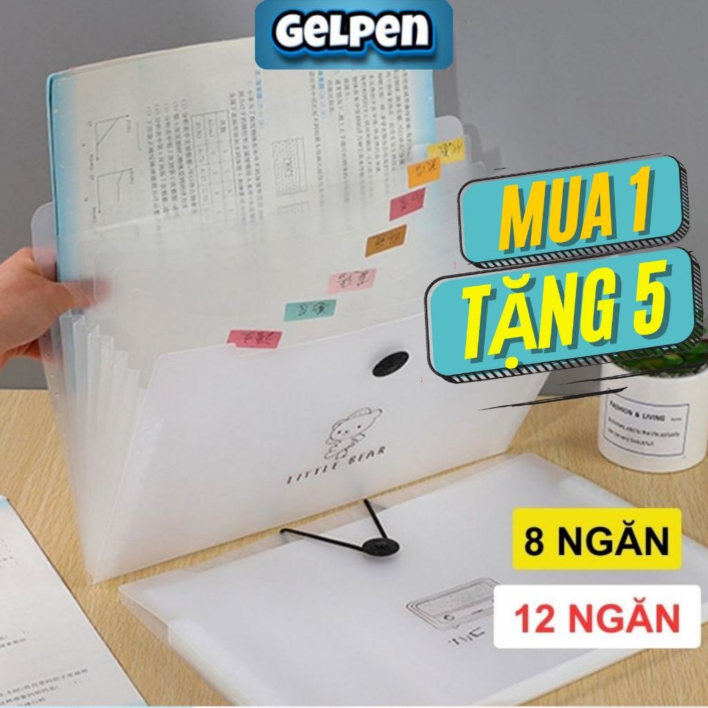 Túi đựng tài liệu GelPen tệp đựng tài liệu nhiều ngăn kẹp file túi đựng tài liệu A4 phụ kiện văn phòng phẩm Lucky