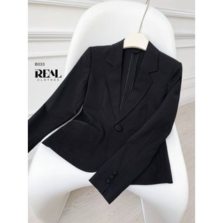 Blazer Công Sở Dáng Ôm Office Đen_REAL