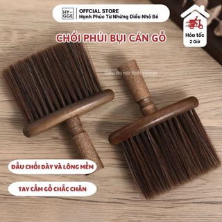 Chổi phủi bụi cán gỗ hygge | chổi quét bụi máy tính, phủi bụi ô tô, quét khe cửa tiện ích