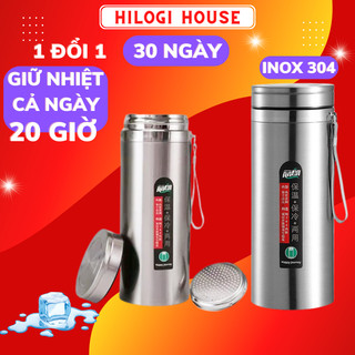 Bình giữ nhiệt inox 304 dung tích 1500ml HiLOGI 3 lớp cách nhiệt, miệng rộng 9cm, giữ nóng 10g, lạnh 20g, có khay lọc
