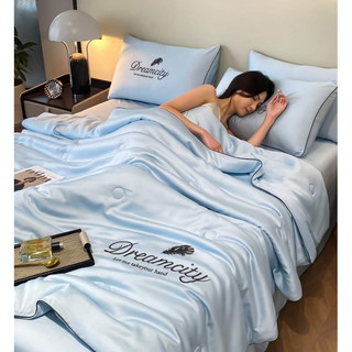 Bộ Chăn Ga Gối Phi Lụa Chăn Chần Dream City