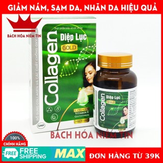 Viên uống làm đẹp da Collagen Diệp Lục Gold (Green) - Bổ sung collagen, vitamin E, diệp lục giúp giảm nám da, sạm da