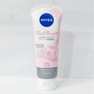 Sữa rửa mặt Nivea Pearl Bright Micro Bubbles Deep Clean Clay Foam 5IN1 Ngọc Trai đất sét sáng da 100g