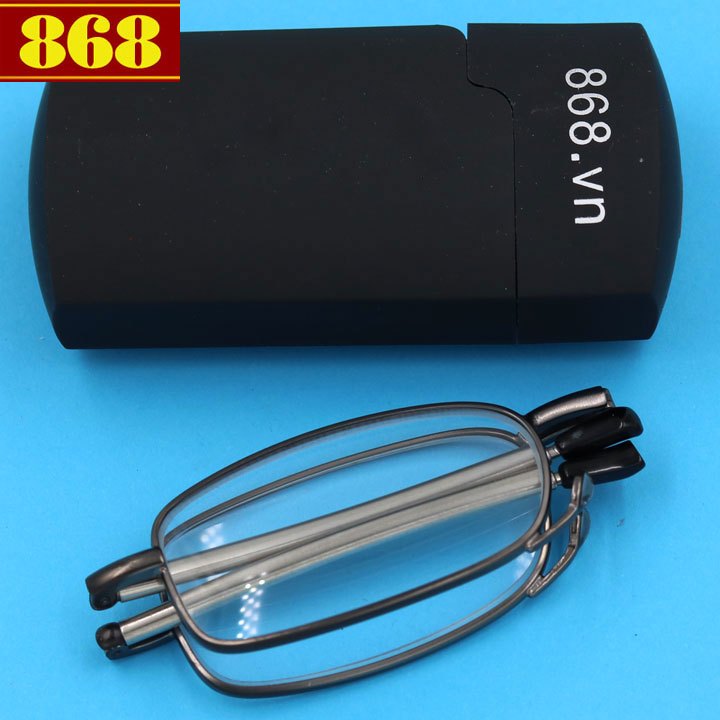 Mắt kính lão gọng xếp màu xám (868) từ 1 độ đến 4 độ, mắt kính viễn, mắt kính gập, mắt kính rút, mắt kính gấp
