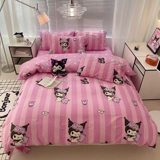 Bô chăn ga gối cotton living 100%cotton hàng nhập khẩu cao cấp 4 món hoa nhí hồng