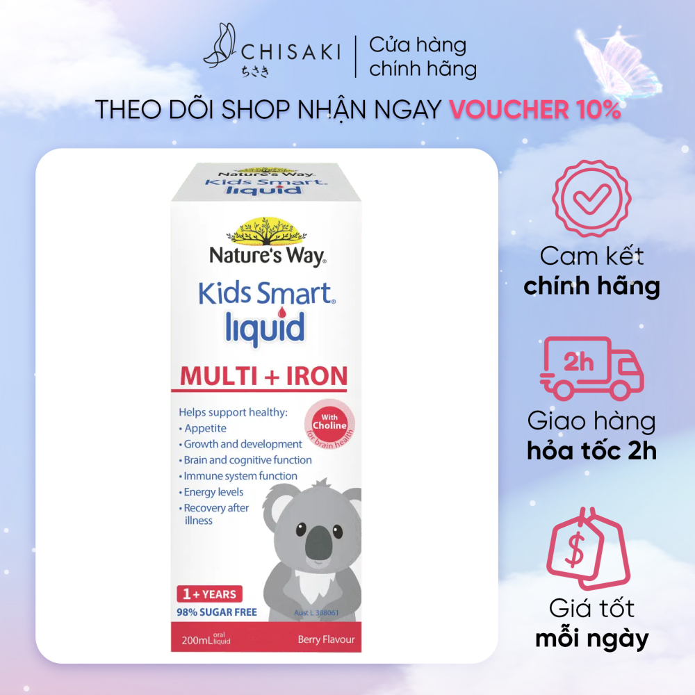 Vitamin tổng hợp và Sắt cho trẻ nhỏ -Nature's Way Kids Smart LIQUID MULTI +IRON