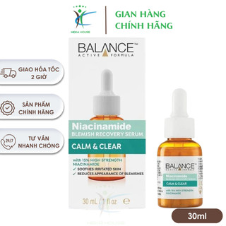 Serum ngừa mụn mờ thâm balance active formula niacinamide 15% blemish recovery 30ml tinh chất dưỡng trắng da, dưỡng ẩm