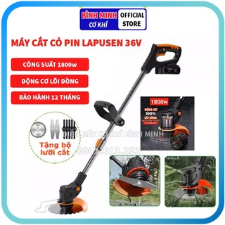 Máy cắt cỏ pin LAPUSEN 36V, máy cắt cỏ cầm tay mini, công suất 1800W, pin lithium 10 cell, nhỏ gọn.