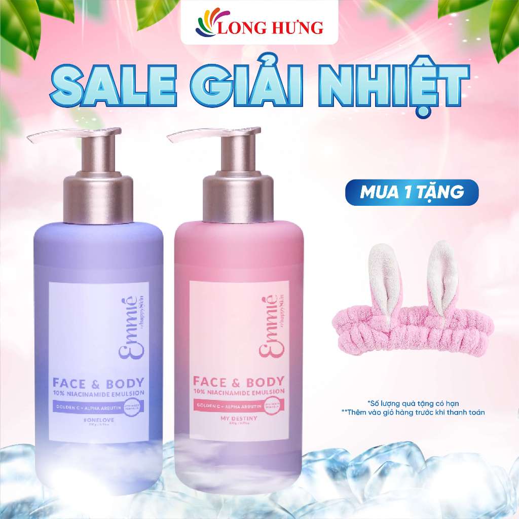 Kem dưỡng thể Emmié Face & Body 10% Niacinamide Emulsion làm trắng da (230g)