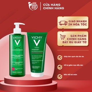 Gel Rửa Mặt Cho Da Dầu Mụn Làm Sạch Sâu, Giảm Nhờn Vichy Normaderm Phytosolution Intensive Purifying Gel 400ml