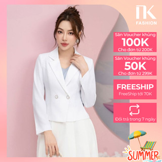 Áo Vest 1 Lớp NK Fashion 2 Cúc Bọc Viền UKAK2308016 Thời Trang Công Sở Nữ, Sang Trọng, Vải Cao Cấp, Lên Form Đứng Dáng