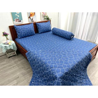 Chăn ga gối 100% coton 5 món kèm chăn chần gòn mềm mát.