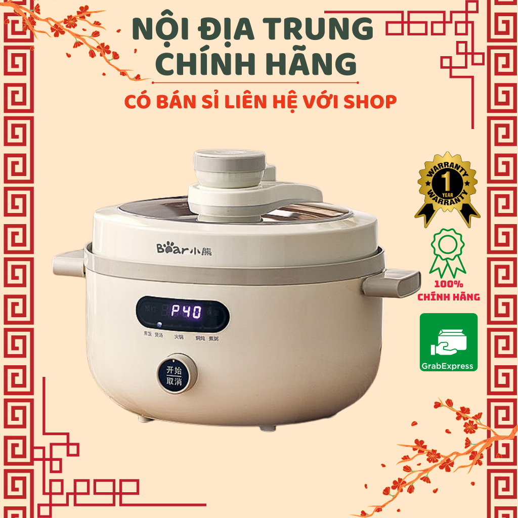 Nồi Áp Suất Bear Đa Năng Dung Tích 4 Lít YLB-C40U5 - Hàng Chính Hãng, Bảo Hành 12 Tháng