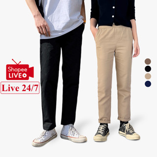 Quần Baggy Kaki Nam Nữ Unisex Cạp Chun Ống Đứng May Chuẩn Hàng Xuất. Quần Dài Kaki Baggy Unisex Nữ Nam Xốp Madela