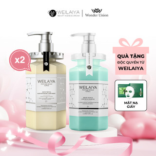 Combo 2 Cặp dầu gội đầu và dầu xả tóc thảo dược Weilaiya chiết xuất nấm Truffle cho tóc hư tổn 450ml